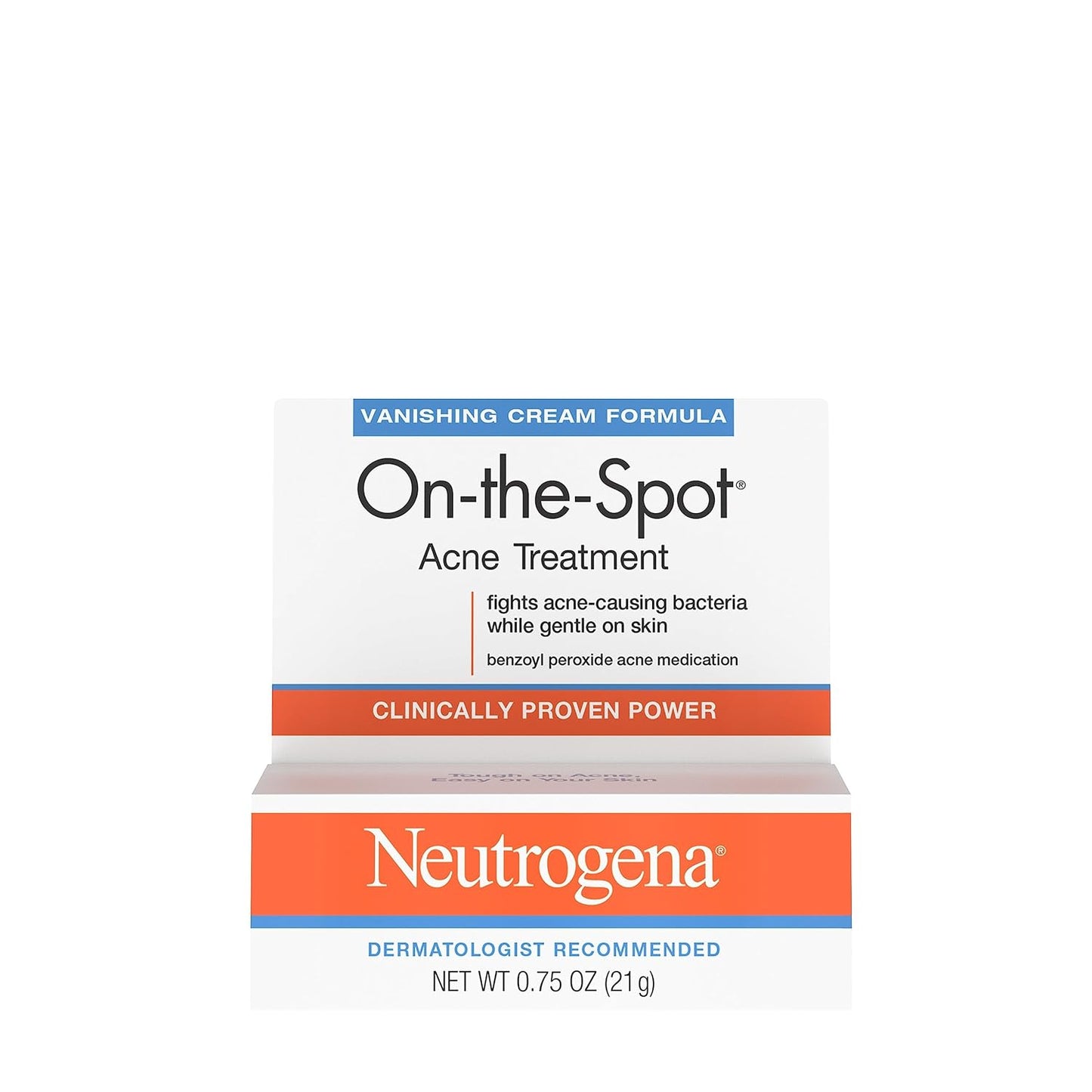 On-The-Spot Acne Treatment Gel with Benzoyl Peroxide - Gentle Face Acne Medicine for Acne Prone Skin, 0.75 Oz