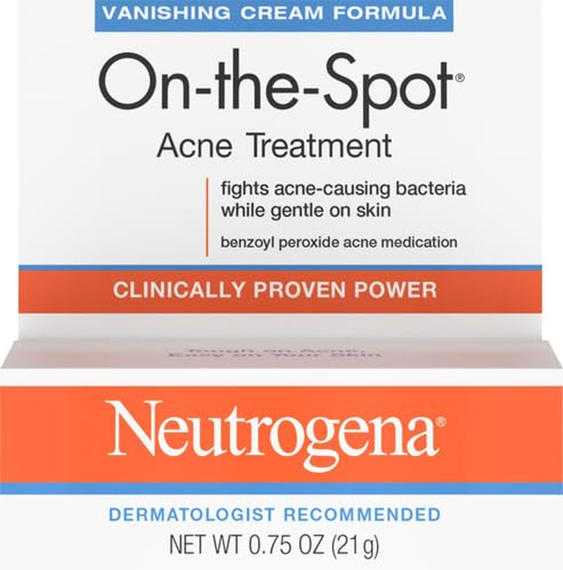 On-The-Spot Acne Treatment Gel with Benzoyl Peroxide - Gentle Face Acne Medicine for Acne Prone Skin, 0.75 Oz